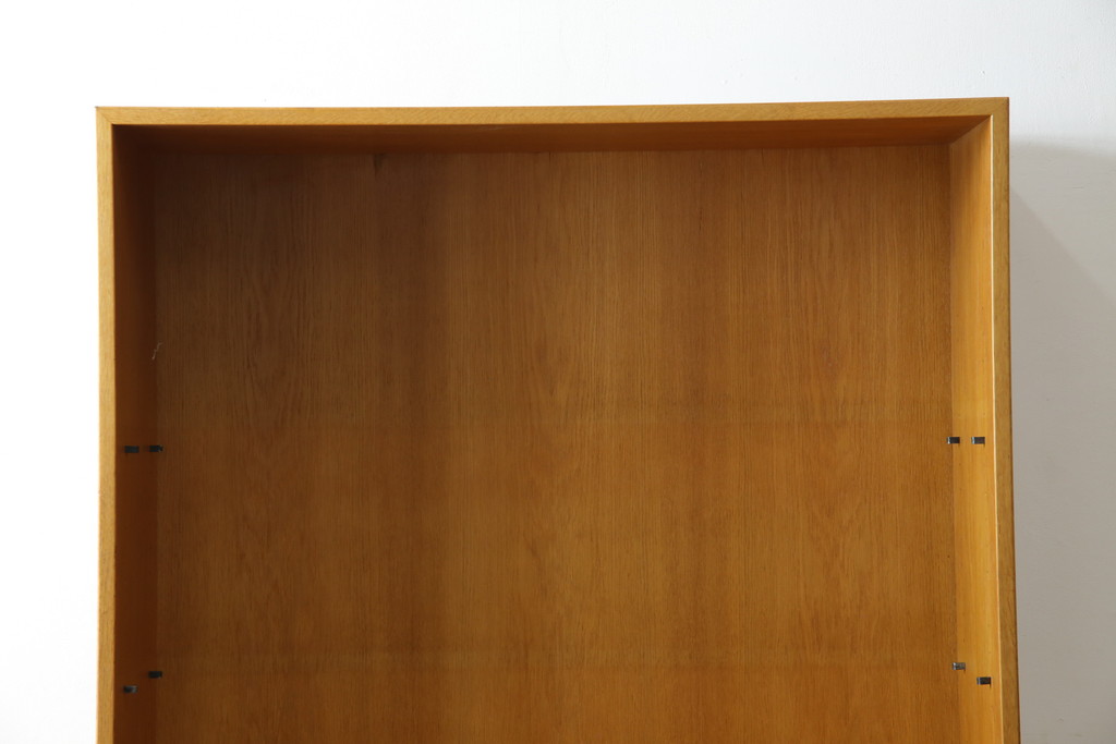 デンマークビンテージ　Hans J Wegner(ハンス・J・ウェグナー)　RY Mobler製　RY8　オーク材　薄型ながら収納力抜群のブックシェルフ(本棚、オープンラック、収納棚、飾り棚、陳列棚、ヴィンテージ、北欧)(R-069376)