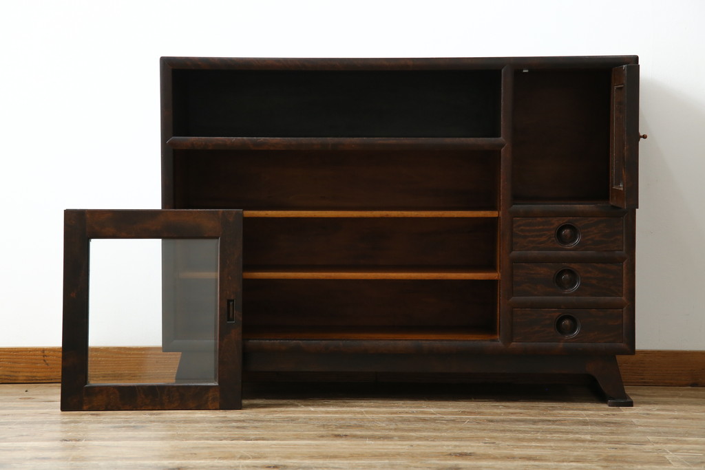 松本民芸家具　９０型　茶タンス　サイドボード　再塗装済　ＵＳＥＤ 松本民芸家具 #90型 茶タンス サイドボード 中古 本棚 古民家