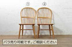 ヴィンテージ家具　イギリスビンテージ　ピンクペイント　鉄脚スクールチェア2脚セット(チャイルドチェア、キッズチェア、ダイニングチェア、板座チェア、ベビーチェア、こども椅子、子どもイス、ビンテージ、英国)(1)