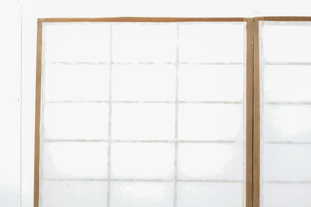 アンティーク建具　昔懐かしい佇まいが魅力の障子戸4枚セット(引き戸、ガラス帯戸、建具)(R-063063)