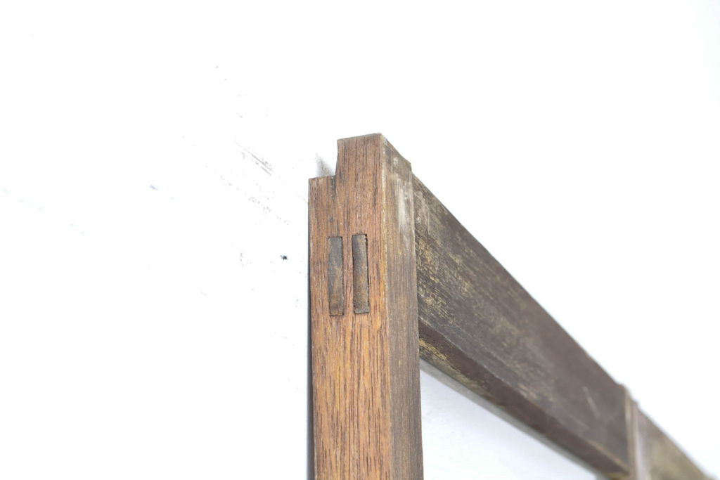 アンティーク建具　シンプルなデザインでお部屋に取り入れやすいガラス戸2枚セット(引き戸、建具)(R-063065)