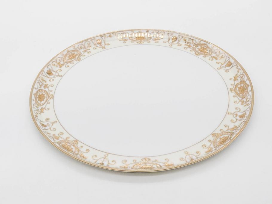 大正〜昭和初期　オールドノリタケ　NORITAKE　意匠登録　金彩　金盛　No.175　ハンドペイント　上品で華やかな佇まいのコーヒーポット・カップ&ソーサー・ソルト&ペッパーシェーカー・プレート2枚セット(デミタス、オーバル、深皿、C&S、洋食器)(R-083293)