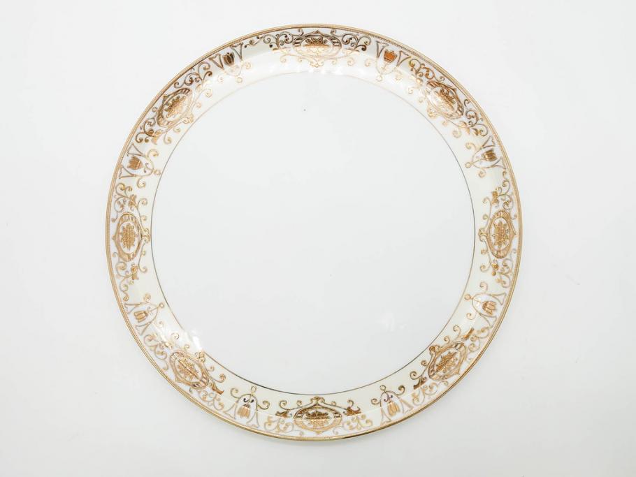 大正〜昭和初期　オールドノリタケ　NORITAKE　意匠登録　金彩　金盛　No.175　ハンドペイント　上品で華やかな佇まいのコーヒーポット・カップ&ソーサー・ソルト&ペッパーシェーカー・プレート2枚セット(デミタス、オーバル、深皿、C&S、洋食器)(R-083293)