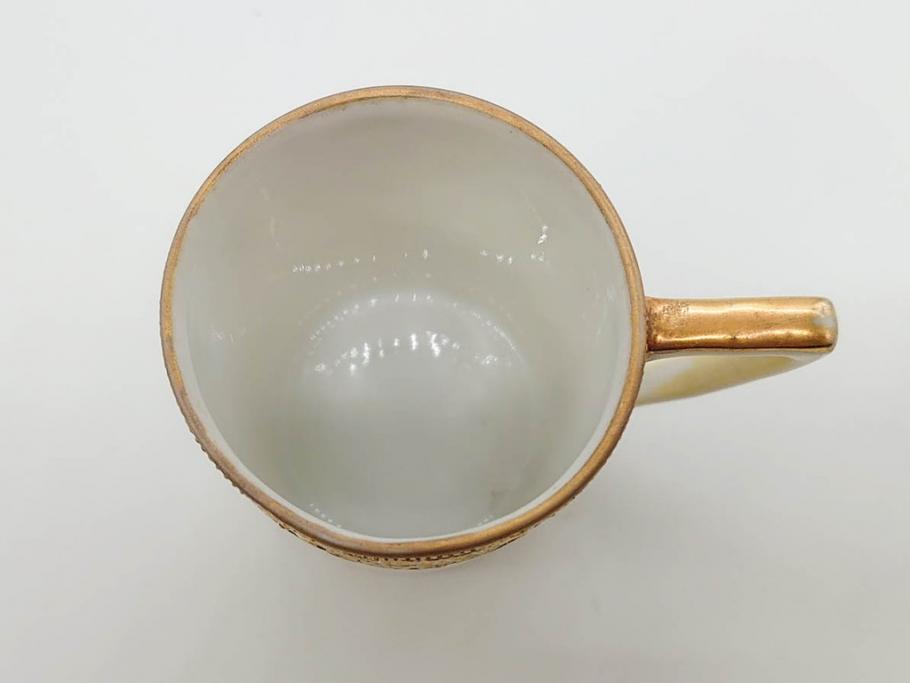 大正〜昭和初期　オールドノリタケ　NORITAKE　意匠登録　金彩　金盛　No.175　ハンドペイント　上品で華やかな佇まいのコーヒーポット・カップ&ソーサー・ソルト&ペッパーシェーカー・プレート2枚セット(デミタス、オーバル、深皿、C&S、洋食器)(R-083293)