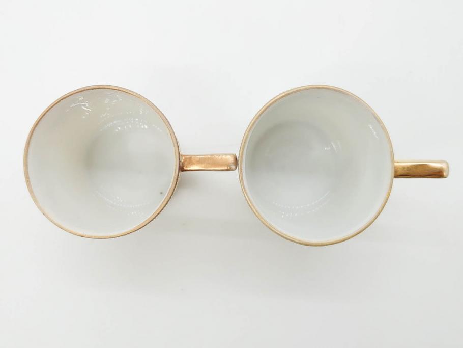 大正〜昭和初期　オールドノリタケ　NORITAKE　意匠登録　金彩　金盛　No.175　ハンドペイント　上品で華やかな佇まいのコーヒーポット・カップ&ソーサー・ソルト&ペッパーシェーカー・プレート2枚セット(デミタス、オーバル、深皿、C&S、洋食器)(R-083293)
