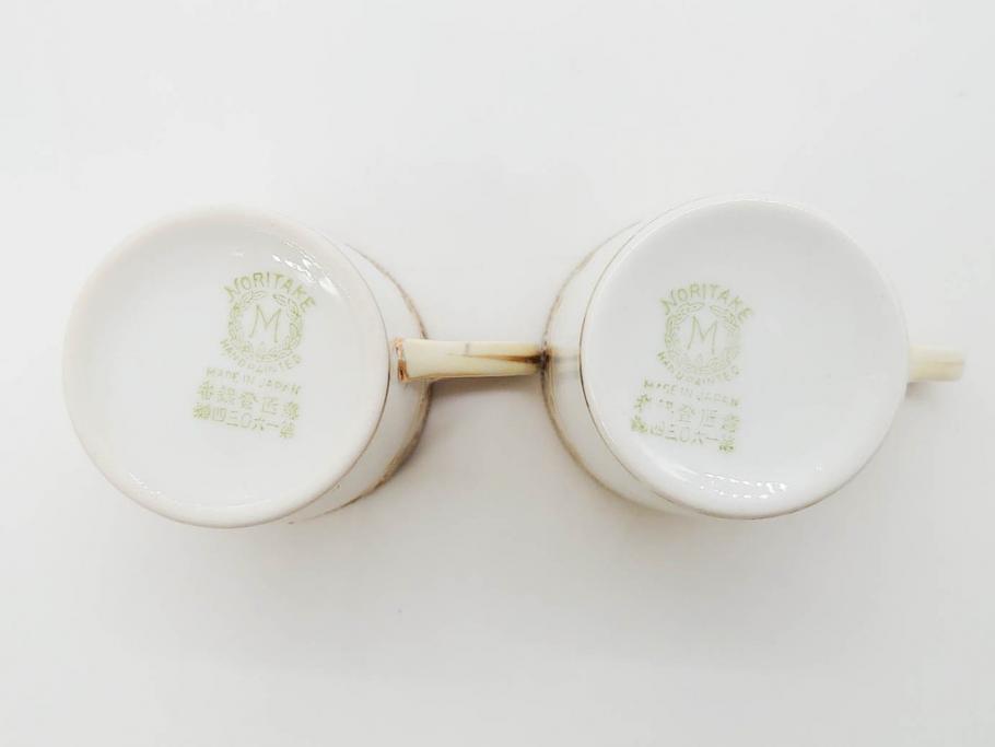 大正〜昭和初期　オールドノリタケ　NORITAKE　意匠登録　金彩　金盛　No.175　ハンドペイント　上品で華やかな佇まいのコーヒーポット・カップ&ソーサー・ソルト&ペッパーシェーカー・プレート2枚セット(デミタス、オーバル、深皿、C&S、洋食器)(R-083293)