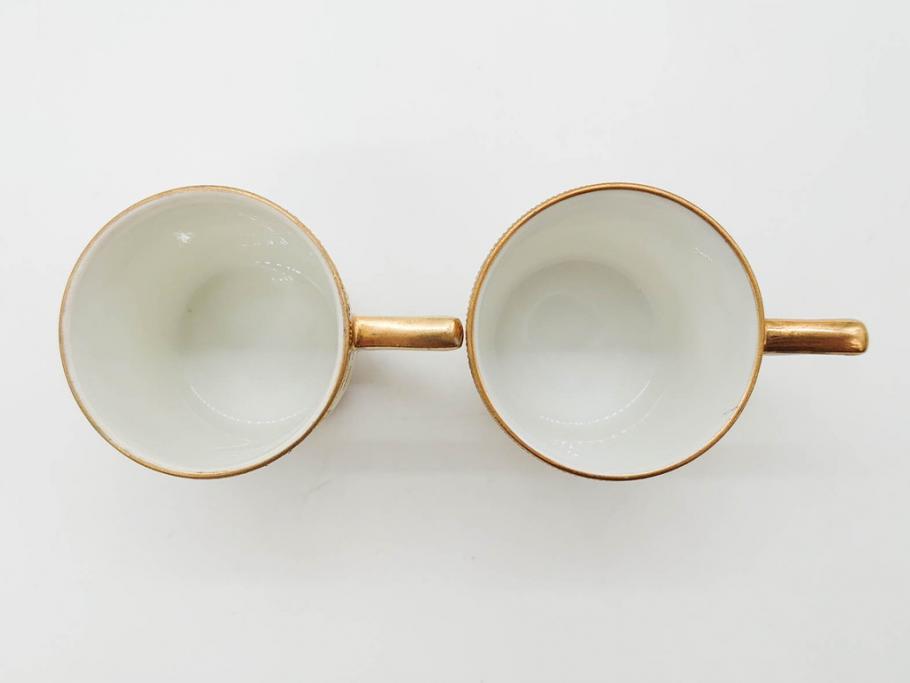 大正〜昭和初期　オールドノリタケ　NORITAKE　意匠登録　金彩　金盛　No.175　ハンドペイント　上品で華やかな佇まいのコーヒーポット・カップ&ソーサー・ソルト&ペッパーシェーカー・プレート2枚セット(デミタス、オーバル、深皿、C&S、洋食器)(R-083293)