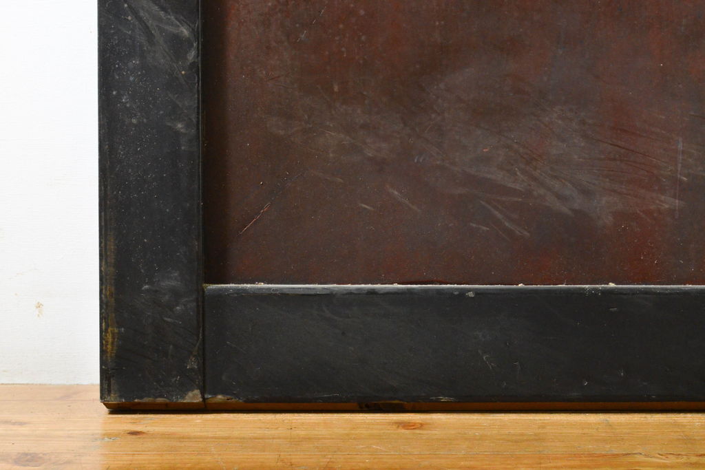 アンティーク建具　漆塗り　明治期より歴史を刻んだ風合いが魅力の帯戸2枚セット(引き戸、板戸、玄関戸、建具)(R-062742)