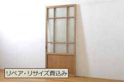 アンティーク建具　どこか懐かしい雰囲気を醸し出す格子戸1枚(引き戸、帯戸)(R-072549)