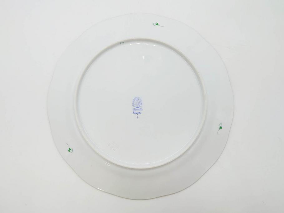 ヘレンド　ハンガリー　HEREND HVNGARY　アポニー・グリーン　スラップボール　深みのあるグリーンが食卓に落ち着きと品格をもたらすプレート6枚&ボウルセット(ディナー、パン皿、深皿、中皿、大皿、洋食器)(R-083294)