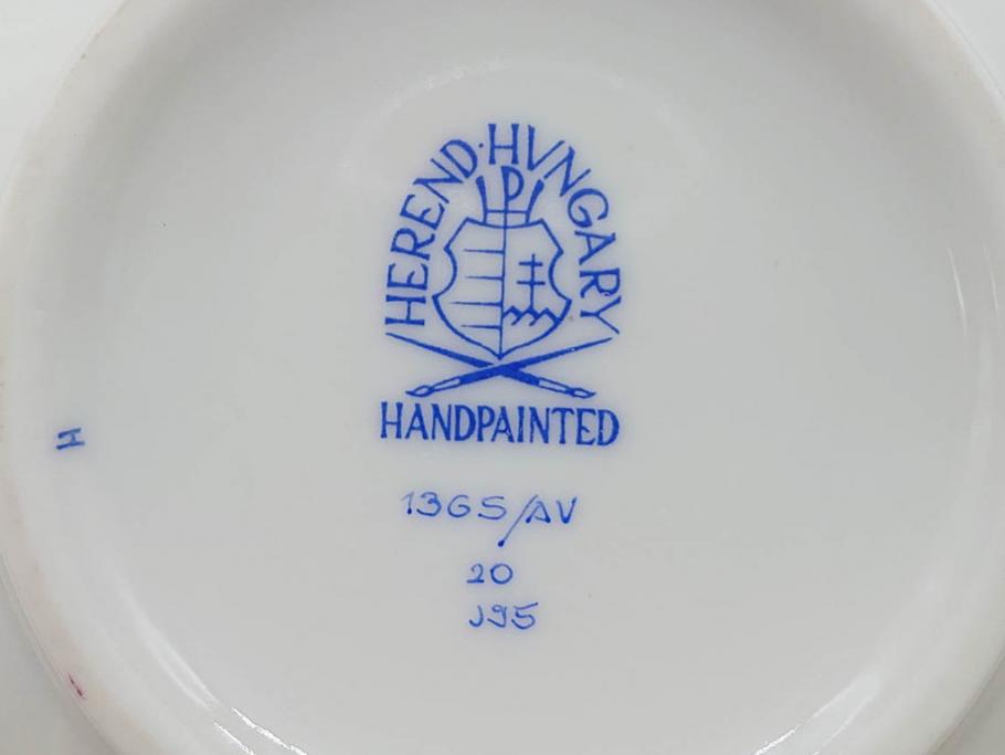 ヘレンド　ハンガリー　HEREND HVNGARY　アポニー・グリーン　スラップボール　深みのあるグリーンが食卓に落ち着きと品格をもたらすプレート6枚&ボウルセット(ディナー、パン皿、深皿、中皿、大皿、洋食器)(R-083294)