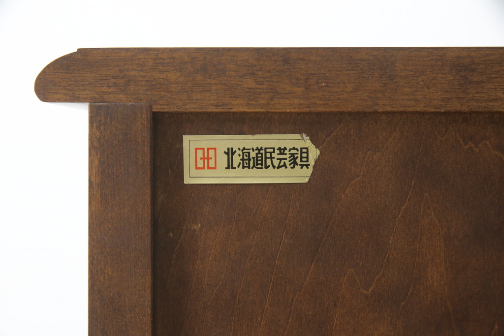中古　希少　北海道民芸家具　重厚感たっぷりのクラシカルなライティングビューロー(デスク、在宅ワーク、両袖机)(R-056795)
