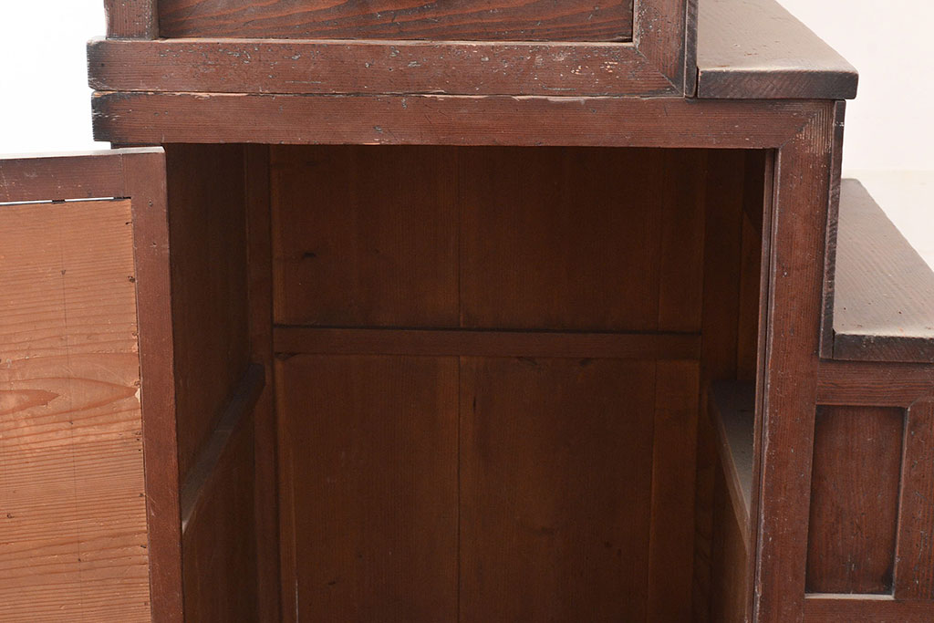 アンティーク家具　和製アンティーク　明治期　ヒノキ材　幅せま!和の雰囲気たっぷりの階段箪笥(和箪笥)(R-037180)