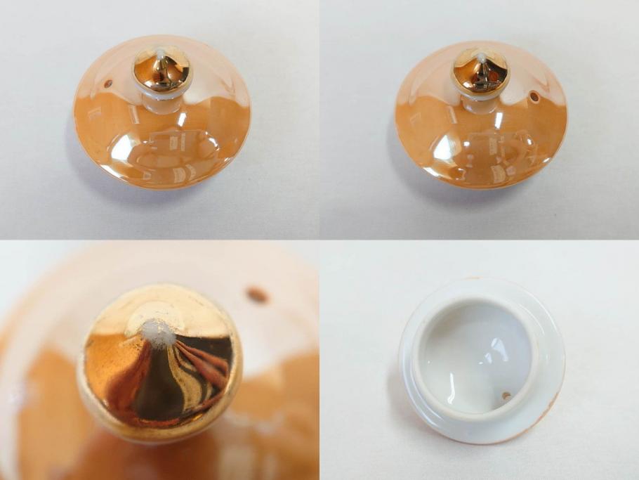 明治〜大正期　オールドノリタケ　NORITAKE　ラスター彩　金彩　コーヒーポット　デミタスカップ&ソーサー　異国情緒あふれるデザインが優雅なひとときを演出するコーヒーセット(風景、舟、船、マルキ印、オレンジ、C&S、洋食器)(R-083295)