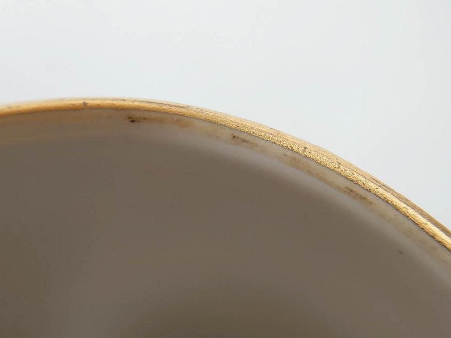 明治〜大正期　オールドノリタケ　NORITAKE　ラスター彩　金彩　コーヒーポット　デミタスカップ&ソーサー　異国情緒あふれるデザインが優雅なひとときを演出するコーヒーセット(風景、舟、船、マルキ印、オレンジ、C&S、洋食器)(R-083295)