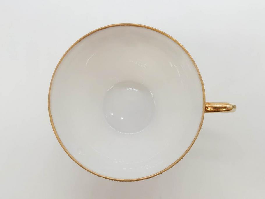 明治～大正期　オールドノリタケ　NORITAKE　ラスター彩　金彩　金盛　花　手仕事の美しさが凝縮されたカップ&ソーサー4客セット(マルキ印、フラワー、オレンジ、風景、ハンドペイント、C&S、洋食器)(R-083296)