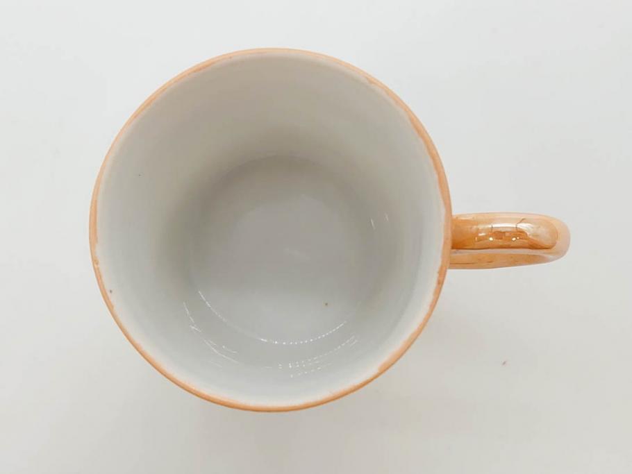 明治～大正期　オールドノリタケ　NORITAKE　ラスター彩　金彩　金盛　花　手仕事の美しさが凝縮されたカップ&ソーサー4客セット(マルキ印、フラワー、オレンジ、風景、ハンドペイント、C&S、洋食器)(R-083296)