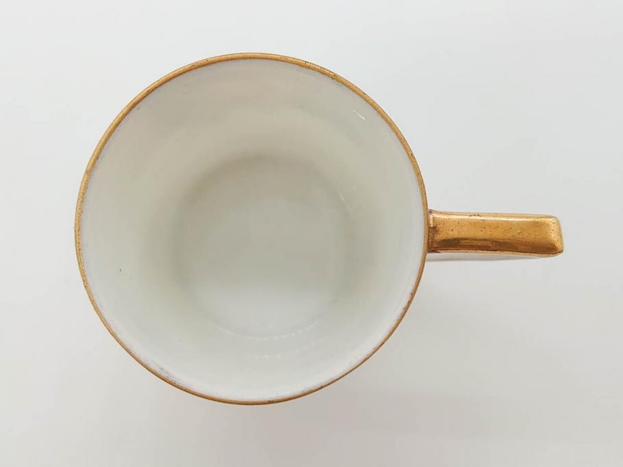 明治～大正期　オールドノリタケ　NORITAKE　ラスター彩　金彩　金盛　花　手仕事の美しさが凝縮されたカップ&ソーサー4客セット(マルキ印、フラワー、オレンジ、風景、ハンドペイント、C&S、洋食器)(R-083296)