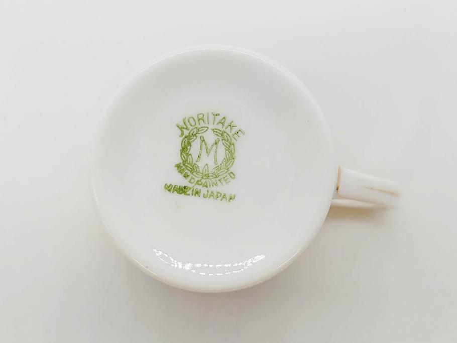 明治～大正期　オールドノリタケ　NORITAKE　ラスター彩　金彩　金盛　花　手仕事の美しさが凝縮されたカップ&ソーサー4客セット(マルキ印、フラワー、オレンジ、風景、ハンドペイント、C&S、洋食器)(R-083296)