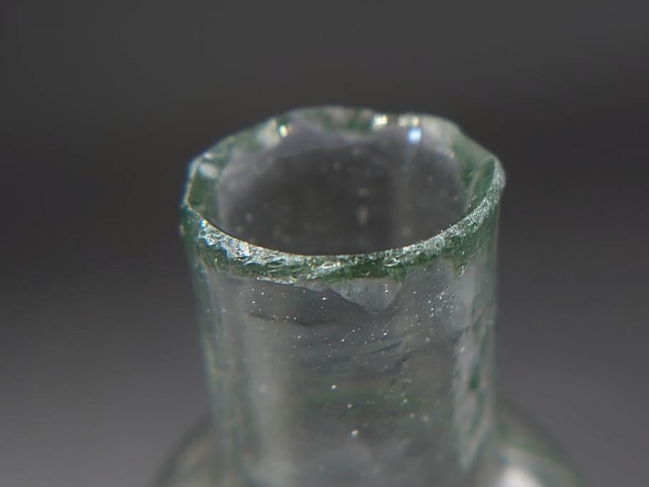 戦前　当時物　瓢箪型　気泡や絶妙なフォルムが味わいのあるニッキ水瓶5個セット(豆ガラス、ちびニッキ水、ガラス容器、駄菓子屋ビン、ペロペロ、レトロガラス、一輪挿し、ひょうたん)(R-077058)