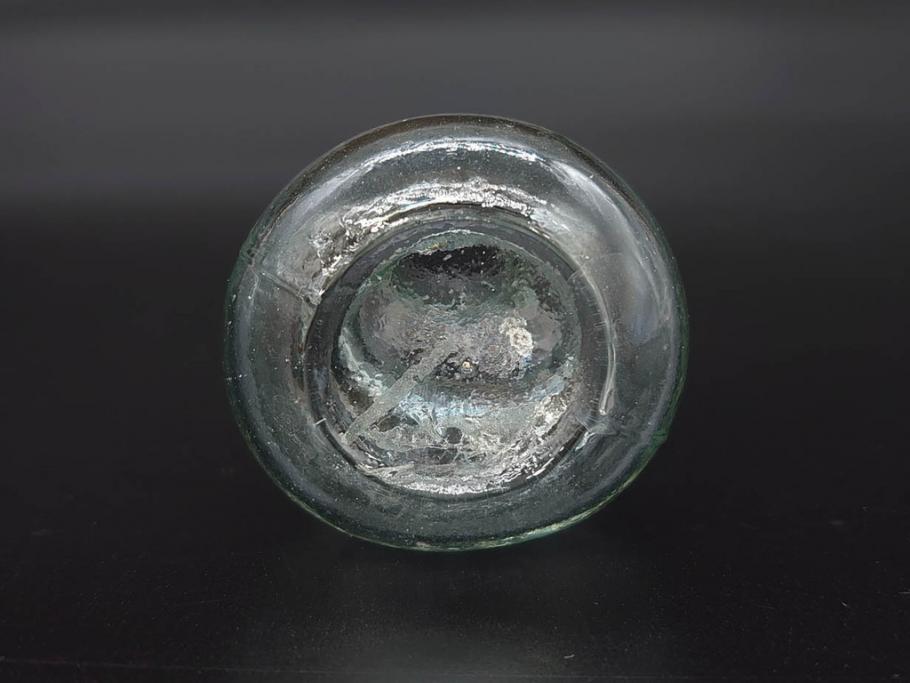 戦前　当時物　瓢箪型　気泡や絶妙なフォルムが味わいのあるニッキ水瓶5個セット(豆ガラス、ちびニッキ水、ガラス容器、駄菓子屋ビン、ペロペロ、レトロガラス、一輪挿し、ひょうたん)(R-077058)