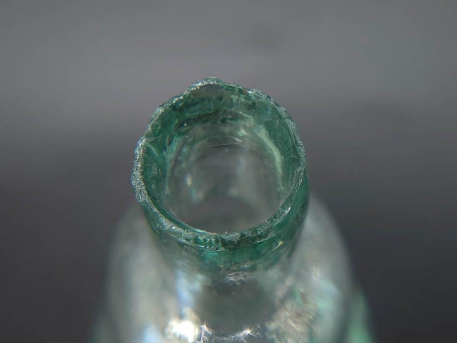 戦前　当時物　瓢箪型　気泡や絶妙なフォルムが味わいのあるニッキ水瓶5個セット(豆ガラス、ちびニッキ水、ガラス容器、駄菓子屋ビン、ペロペロ、レトロガラス、一輪挿し、ひょうたん)(R-077058)