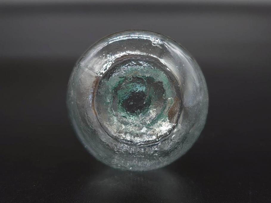 戦前　当時物　瓢箪型　気泡や絶妙なフォルムが味わいのあるニッキ水瓶5個セット(豆ガラス、ちびニッキ水、ガラス容器、駄菓子屋ビン、ペロペロ、レトロガラス、一輪挿し、ひょうたん)(R-077058)