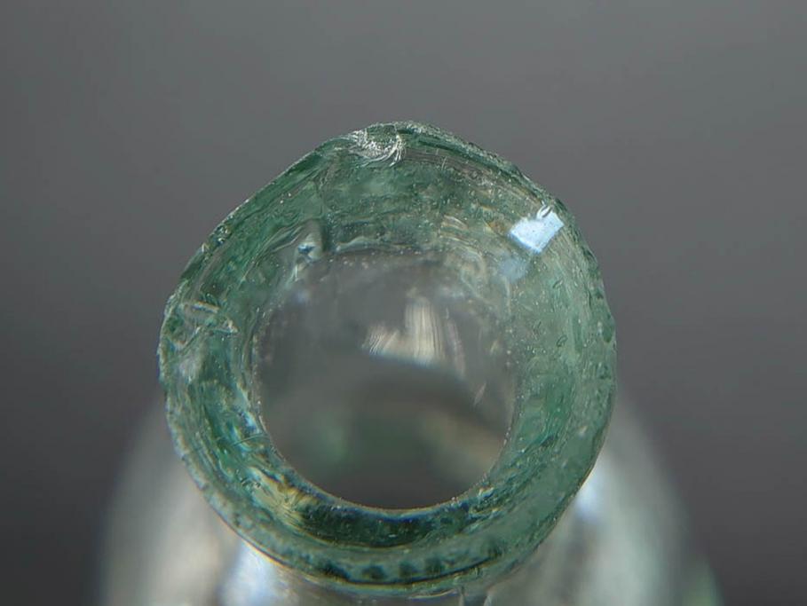 戦前　当時物　瓢箪型　気泡や絶妙なフォルムが味わいのあるニッキ水瓶5個セット(豆ガラス、ちびニッキ水、ガラス容器、駄菓子屋ビン、ペロペロ、レトロガラス、一輪挿し、ひょうたん)(R-077058)