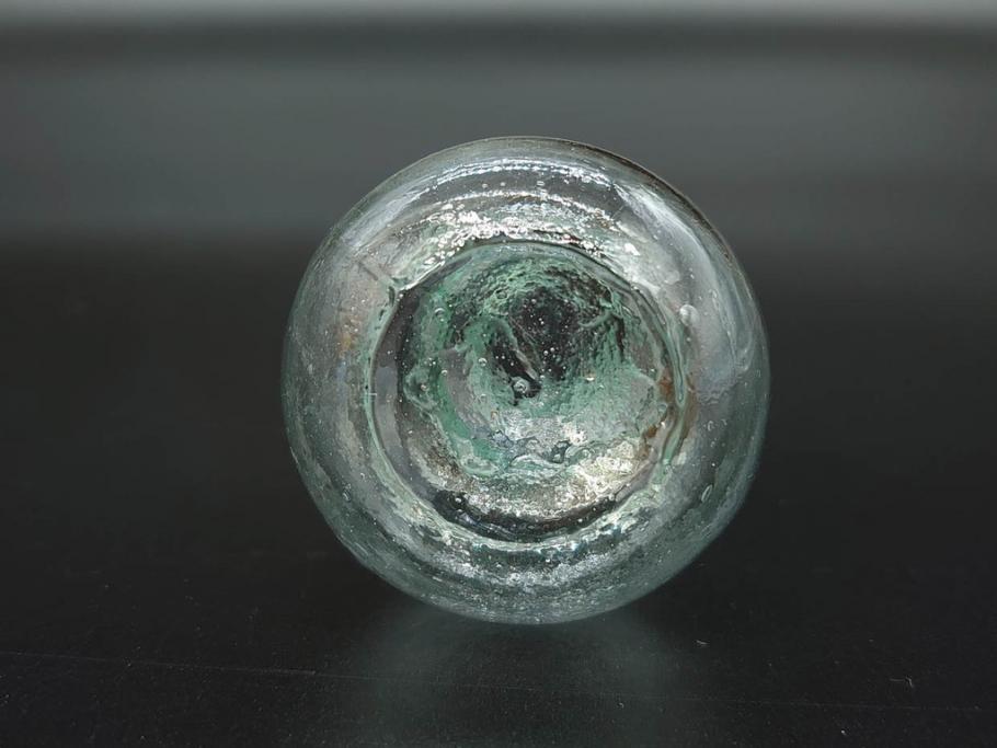 戦前　当時物　瓢箪型　気泡や絶妙なフォルムが味わいのあるニッキ水瓶5個セット(豆ガラス、ちびニッキ水、ガラス容器、駄菓子屋ビン、ペロペロ、レトロガラス、一輪挿し、ひょうたん)(R-077058)
