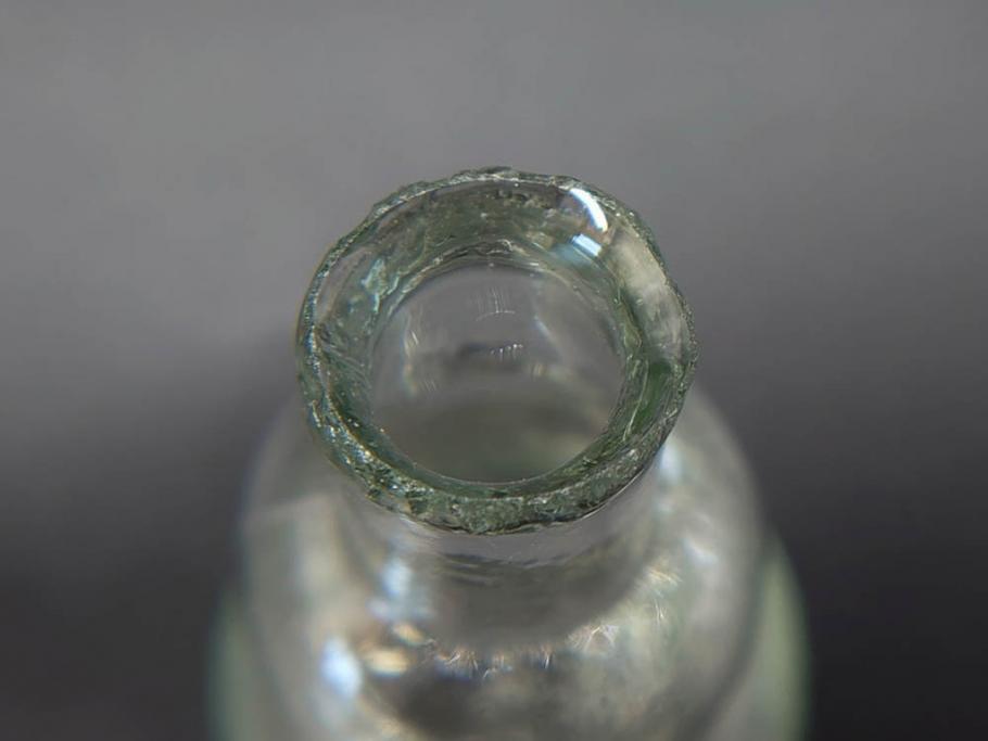 戦前　当時物　瓢箪型　気泡や絶妙なフォルムが味わいのあるニッキ水瓶5個セット(豆ガラス、ちびニッキ水、ガラス容器、駄菓子屋ビン、ペロペロ、レトロガラス、一輪挿し、ひょうたん)(R-077059)