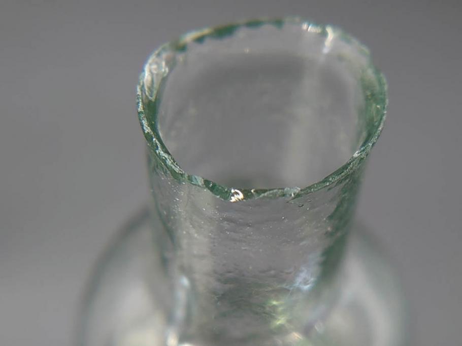 戦前　当時物　瓢箪型　気泡や絶妙なフォルムが味わいのあるニッキ水瓶5個セット(豆ガラス、ちびニッキ水、ガラス容器、駄菓子屋ビン、ペロペロ、レトロガラス、一輪挿し、ひょうたん)(R-077059)