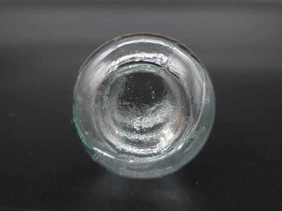 戦前　当時物　瓢箪型　気泡や絶妙なフォルムが味わいのあるニッキ水瓶5個セット(豆ガラス、ちびニッキ水、ガラス容器、駄菓子屋ビン、ペロペロ、レトロガラス、一輪挿し、ひょうたん)(R-077059)