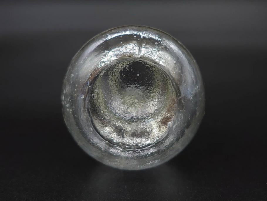 戦前　当時物　瓢箪型　気泡や絶妙なフォルムが味わいのあるニッキ水瓶5個セット(豆ガラス、ちびニッキ水、ガラス容器、駄菓子屋ビン、ペロペロ、レトロガラス、一輪挿し、ひょうたん)(R-077059)