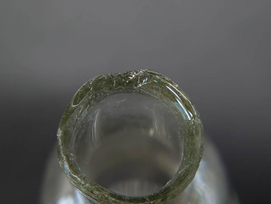 戦前　当時物　瓢箪型　気泡や絶妙なフォルムが味わいのあるニッキ水瓶5個セット(豆ガラス、ちびニッキ水、ガラス容器、駄菓子屋ビン、ペロペロ、レトロガラス、一輪挿し、ひょうたん)(R-077059)