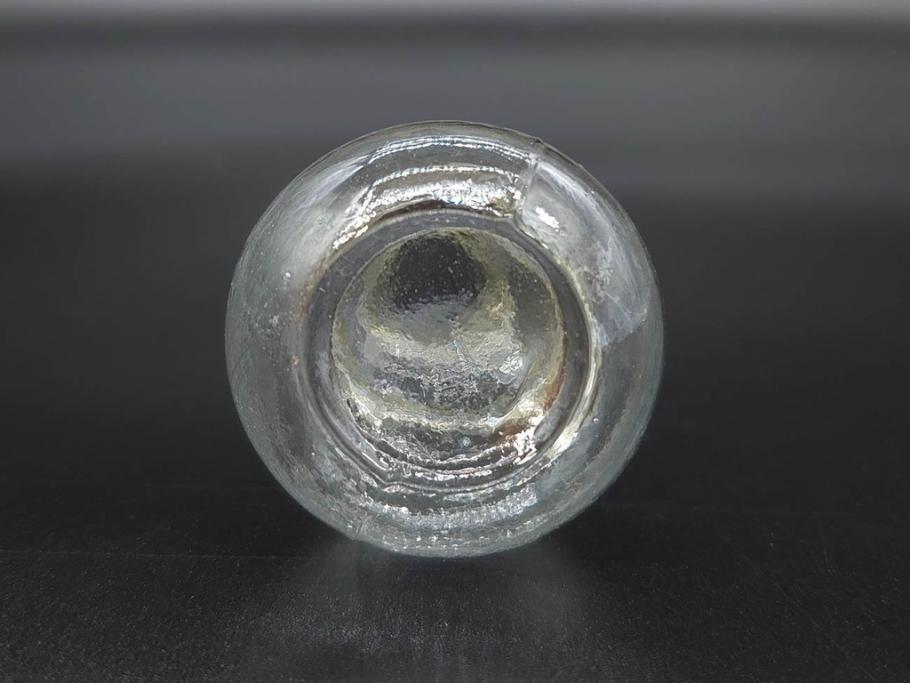 戦前　当時物　瓢箪型　気泡や絶妙なフォルムが味わいのあるニッキ水瓶5個セット(豆ガラス、ちびニッキ水、ガラス容器、駄菓子屋ビン、ペロペロ、レトロガラス、一輪挿し、ひょうたん)(R-077059)