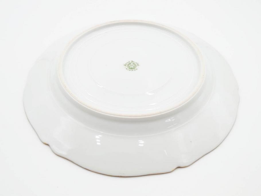 明治～大正期　オールドノリタケ　NORITAKE　金彩　金盛　ハンドペイント　雉　蝶　丁寧に施された装飾が日常に彩りと品格を添えるプレート2枚セット(ちょう、鳥、キジ、取手付、大皿、中皿、洋食器)(R-083568)