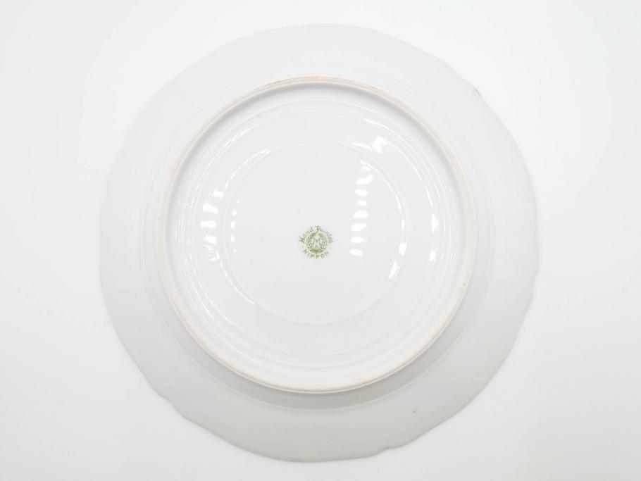 明治～大正期　オールドノリタケ　NORITAKE　金彩　金盛　ハンドペイント　雉　蝶　丁寧に施された装飾が日常に彩りと品格を添えるプレート2枚セット(ちょう、鳥、キジ、取手付、大皿、中皿、洋食器)(R-083568)