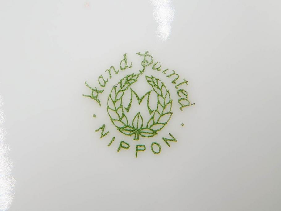 明治～大正期　オールドノリタケ　NORITAKE　金彩　金盛　ハンドペイント　雉　蝶　丁寧に施された装飾が日常に彩りと品格を添えるプレート2枚セット(ちょう、鳥、キジ、取手付、大皿、中皿、洋食器)(R-083568)