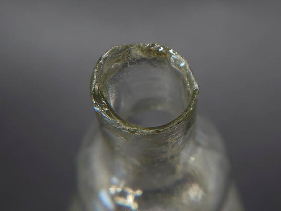 戦前　当時物　瓢箪型　気泡や絶妙なフォルムが味わいのあるニッキ水瓶5個セット(豆ガラス、ちびニッキ水、ガラス容器、駄菓子屋ビン、ペロペロ、レトロガラス、一輪挿し、ひょうたん)(R-077060)