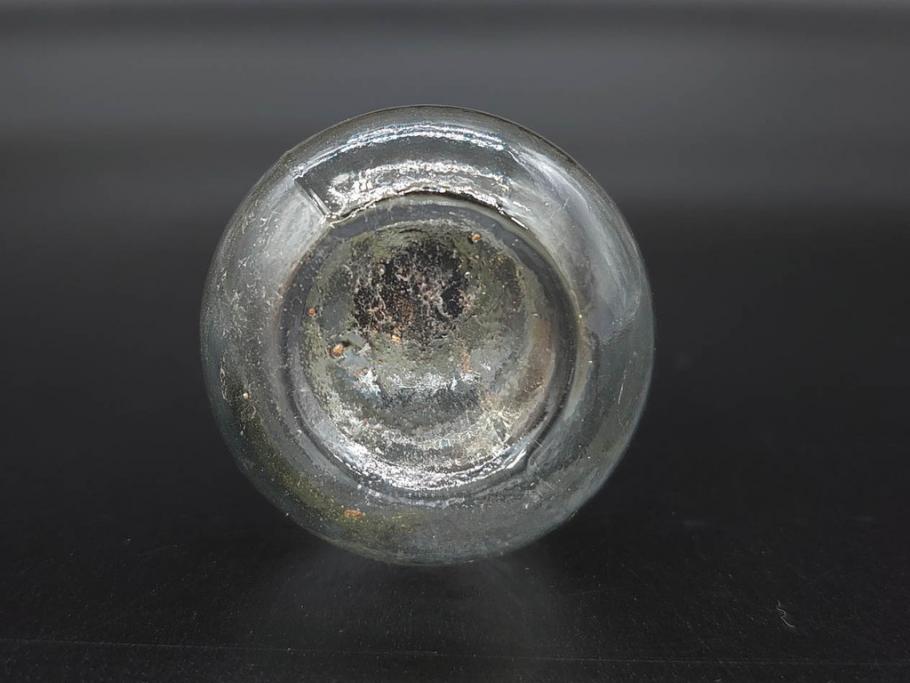 戦前　当時物　瓢箪型　気泡や絶妙なフォルムが味わいのあるニッキ水瓶5個セット(豆ガラス、ちびニッキ水、ガラス容器、駄菓子屋ビン、ペロペロ、レトロガラス、一輪挿し、ひょうたん)(R-077060)