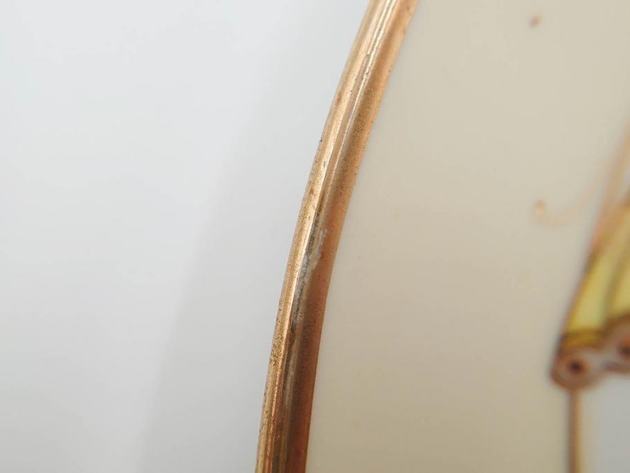 明治～大正期　オールドノリタケ　NORITAKE　金彩　金盛　ハンドペイント　雉　蝶　丁寧に施された装飾が日常に彩りと品格を添えるプレート2枚セット(ちょう、鳥、キジ、取手付、大皿、中皿、洋食器)(R-083568)