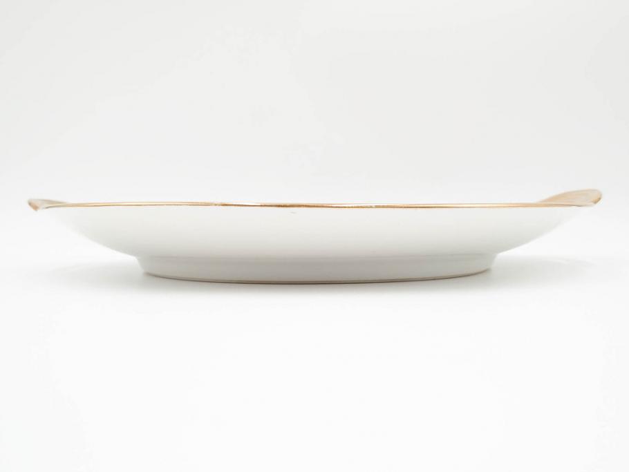 明治～大正期　オールドノリタケ　NORITAKE　金彩　金盛　ハンドペイント　雉　蝶　丁寧に施された装飾が日常に彩りと品格を添えるプレート2枚セット(ちょう、鳥、キジ、取手付、大皿、中皿、洋食器)(R-083568)
