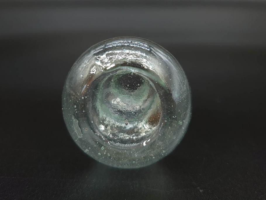 戦前　当時物　瓢箪型　気泡や絶妙なフォルムが味わいのあるニッキ水瓶5個セット(豆ガラス、ちびニッキ水、ガラス容器、駄菓子屋ビン、ペロペロ、レトロガラス、一輪挿し、ひょうたん)(R-077060)