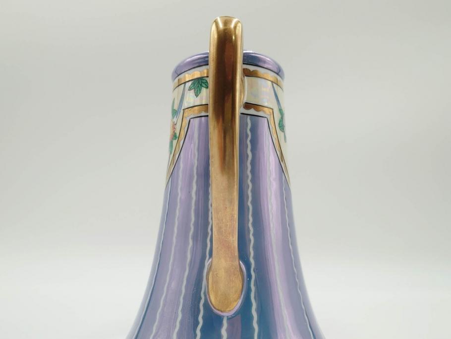 明治～大正期　オールドノリタケ　NORITAKE　花籠　ラスター彩と金彩が織りなす幻想的な輝きが贅沢なひとときを演出するポット・カップ&ソーサー4客セット(ティー、コーヒー、マルキ印、C&S、洋食器)(R-083569)