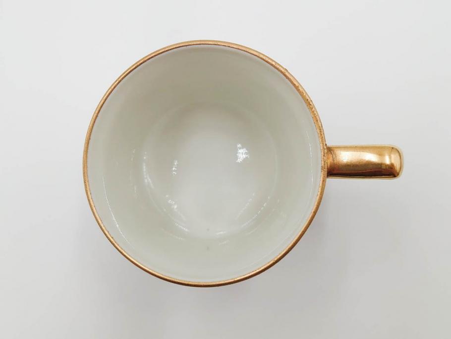 明治～大正期　オールドノリタケ　NORITAKE　花籠　ラスター彩と金彩が織りなす幻想的な輝きが贅沢なひとときを演出するポット・カップ&ソーサー4客セット(ティー、コーヒー、マルキ印、C&S、洋食器)(R-083569)