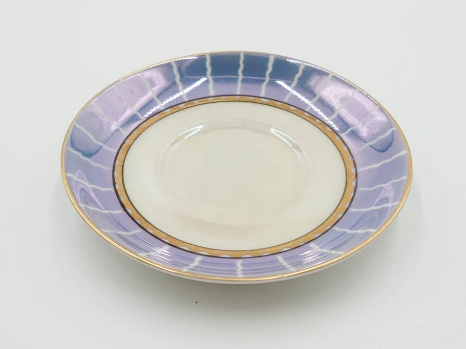 明治～大正期　オールドノリタケ　NORITAKE　花籠　ラスター彩と金彩が織りなす幻想的な輝きが贅沢なひとときを演出するポット・カップ&ソーサー4客セット(ティー、コーヒー、マルキ印、C&S、洋食器)(R-083569)