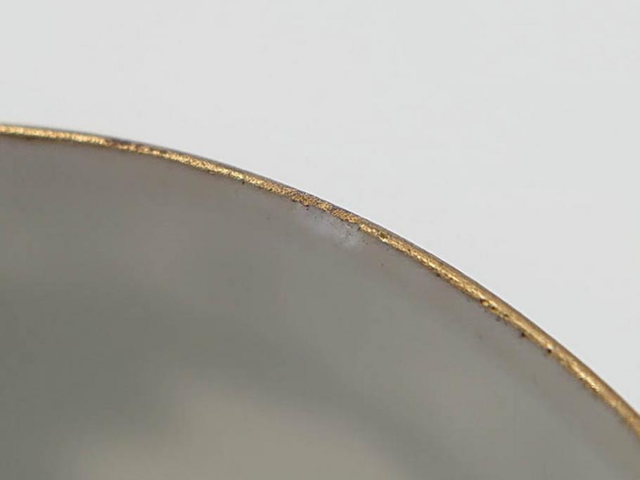 明治～大正期　オールドノリタケ　NORITAKE　金彩　金盛　花　ハンドペイント　格調高く華やぎを纏ったコーヒーセット(ポット、クリーマー、シュガーポット、カップ&ソーサー3客、C&S、洋食器)(R-083570)