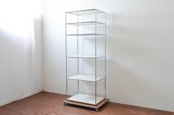中古　USMハラー(USM Haller)　シンプルなデザインが取り入れやすい鉄製キャビネット(オープンラック、飾り棚、店舗什器)(定価約17万円)(R-074299)