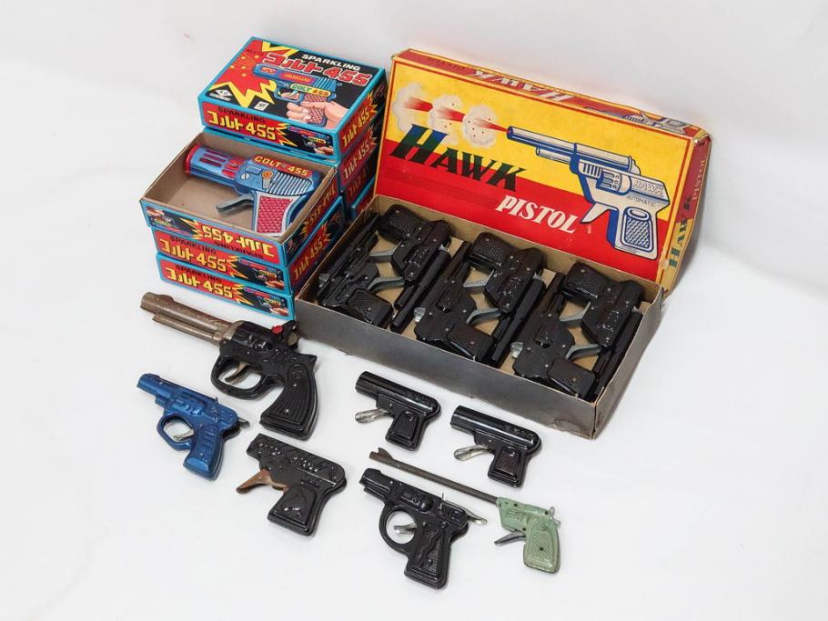 HAWK PISTOL スパークリングコルト455　ピストル　おもちゃ　トイガン　ブリキ銃まとめて26点セット(SUNSTAR、KING、FUJI、No.1、BEST、SPARKLING COLT、玩具)(R-083558)