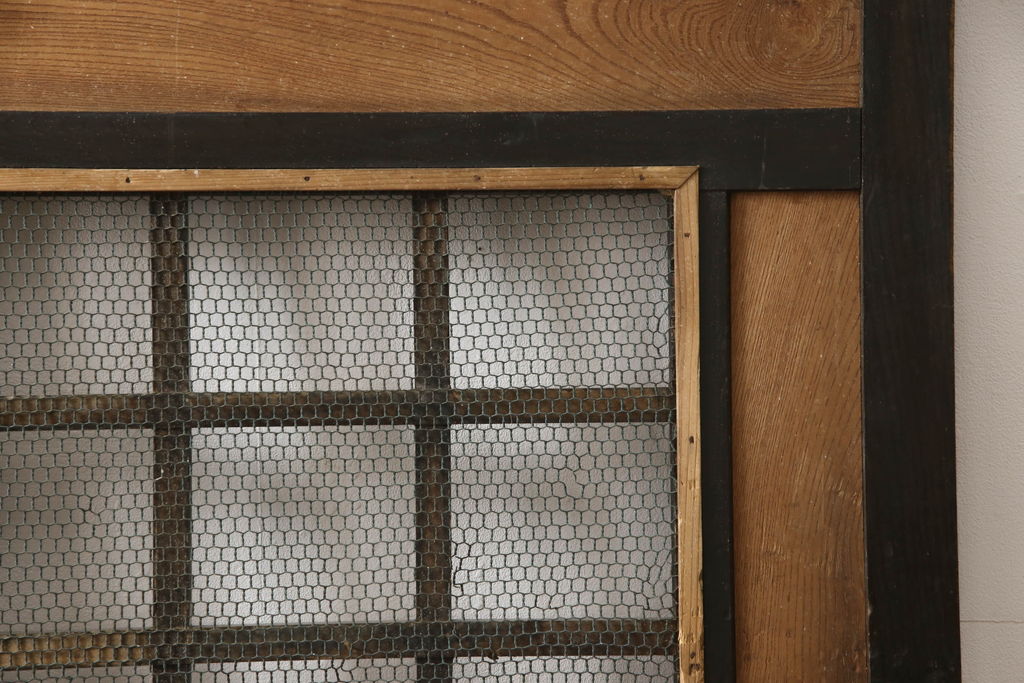 アンティーク建具　彫刻の意匠が珍しい!迫力のある亀の彫りに魅了される引き戸1枚(蔵戸、玄関戸)(R-062542)